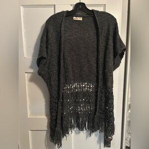 Hollister Dark Gray Open Knit Sweater